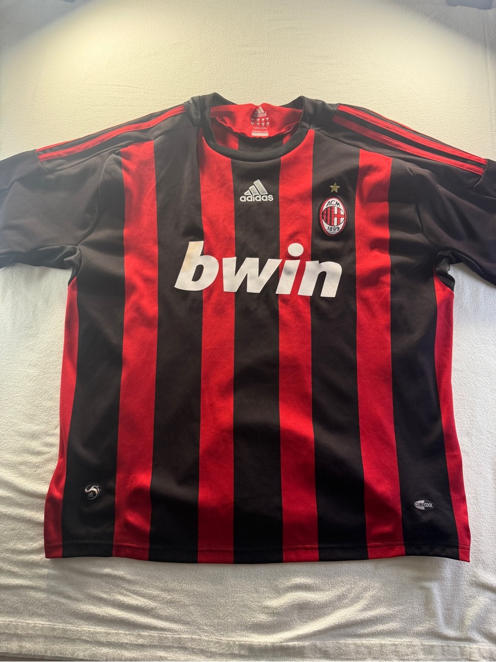 AC Milan 2007-08 adidas Seedorf #10 Bwin Vintage Soccer Jersey XL
